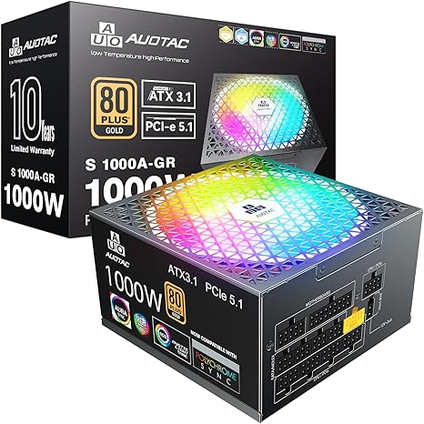 Imagen de Fuente 1000W 80+ Gold Modular RGB Smart Fan ATX 3.1