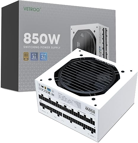 Imagen de Vetroo 850W 80+ Gold Totalmente Modular White PCIe 5.1