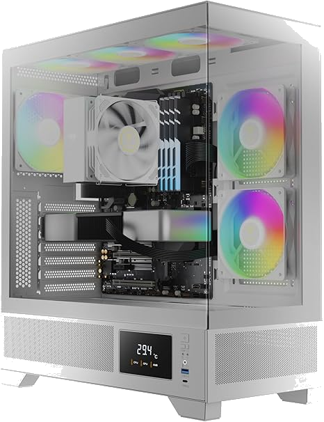 Imagen de GAMDIAS ATX Mid-Tower 3 Fans ARGB White con App