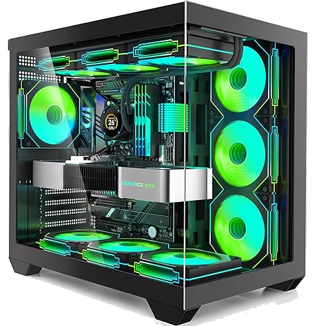 Imagen de Gaming PC Case H4 7 Fans ARGB Dual Vidrio Templado Black